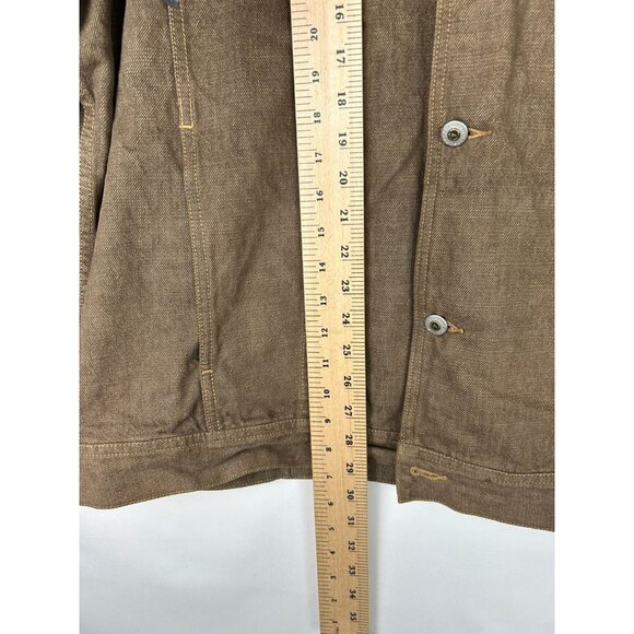 Phat Farm Mens Denim Jean Jacket XXXL Button Up Front Coat Brown VTG - Picture 4 of 16